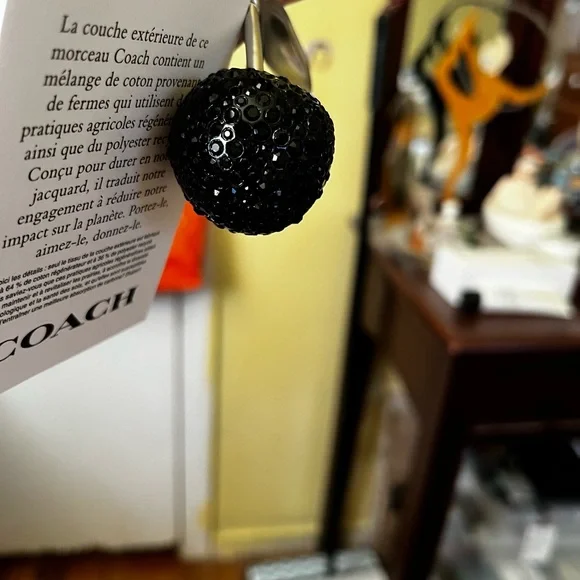 Coach Black Crystal Cherry Bag Charm/Keychain - Picture 11 of 13